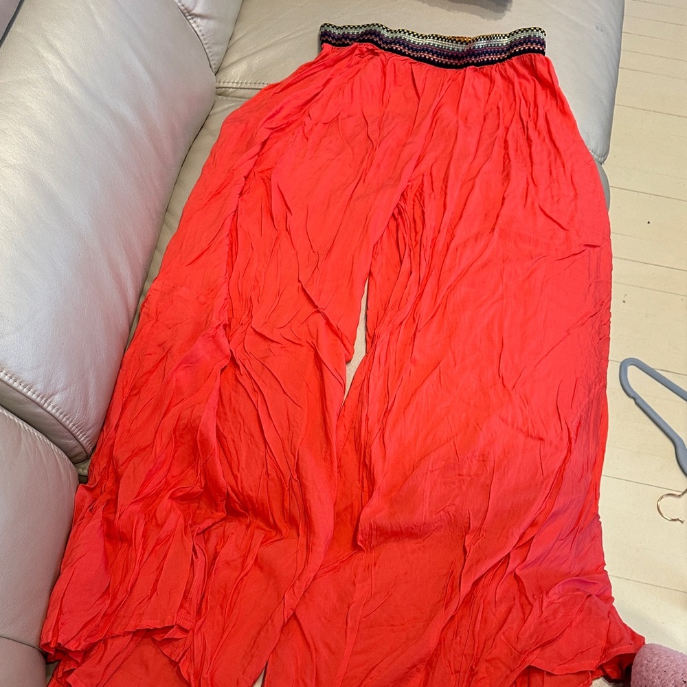 Save The Queen Bright Red Wide-Leg Palazzo Pants